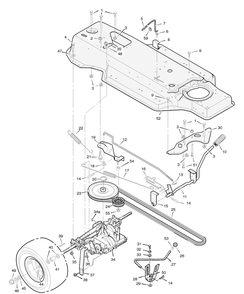 Motion Drive Diagram and Parts List for 387003X8A 2004 Briggs and Stratton Lawn Tractor